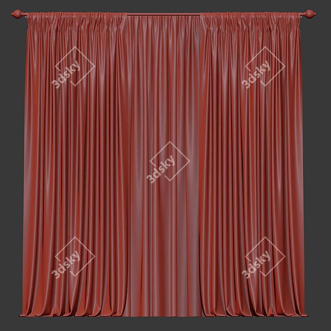 Elegant Home 966: Modern Curtains 3D model image 4