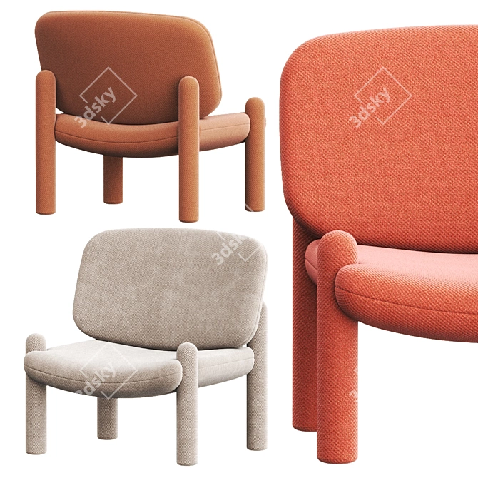 Modern TOTTORI Fabric Armchair 3D model image 4