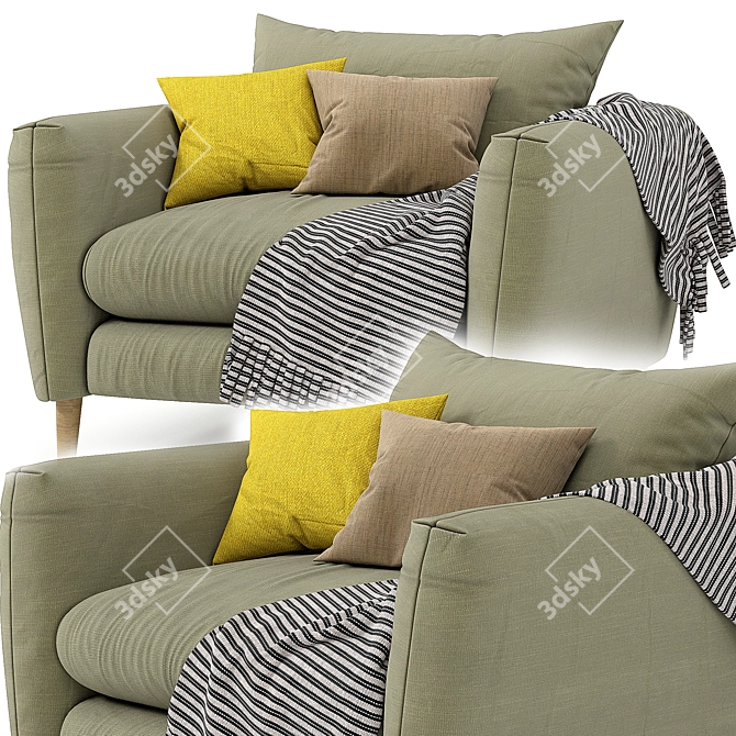 Unwind in Style: Squishmeister Love Seat 3D model image 2