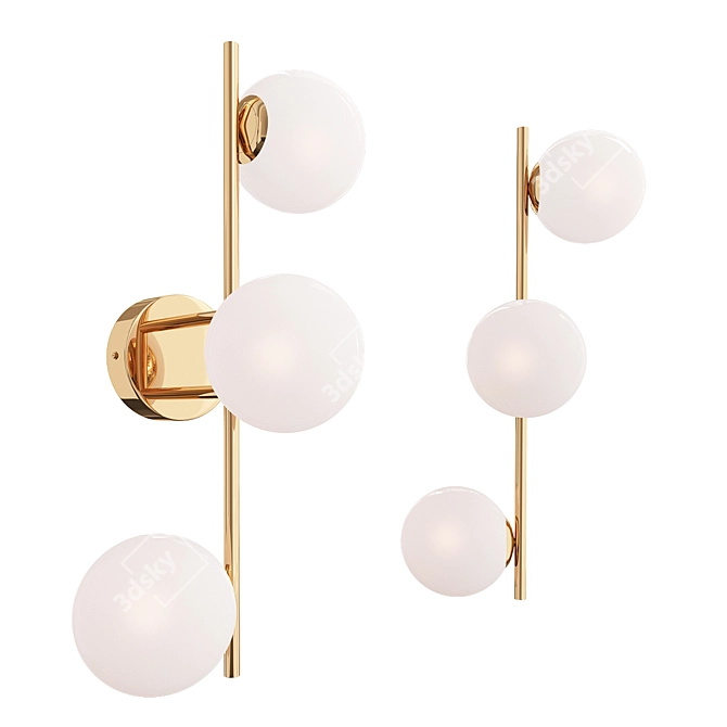 Opulent Opal - Brushed Brass Ceiling Light 3D model image 1