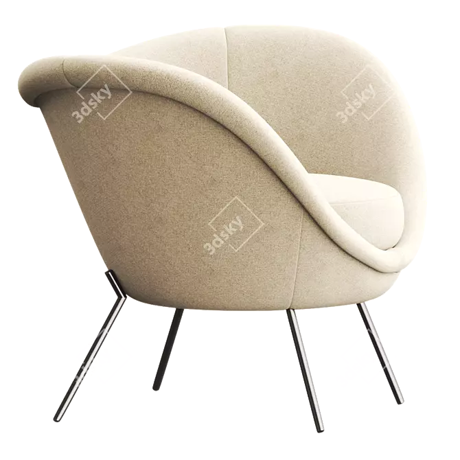 Sleek Modern D.154.2 Chair 3D model image 1