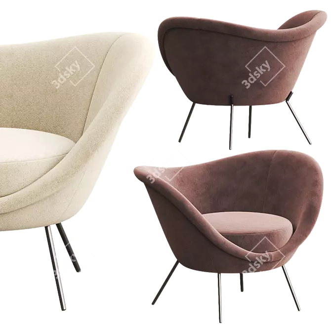 Sleek Modern D.154.2 Chair 3D model image 5