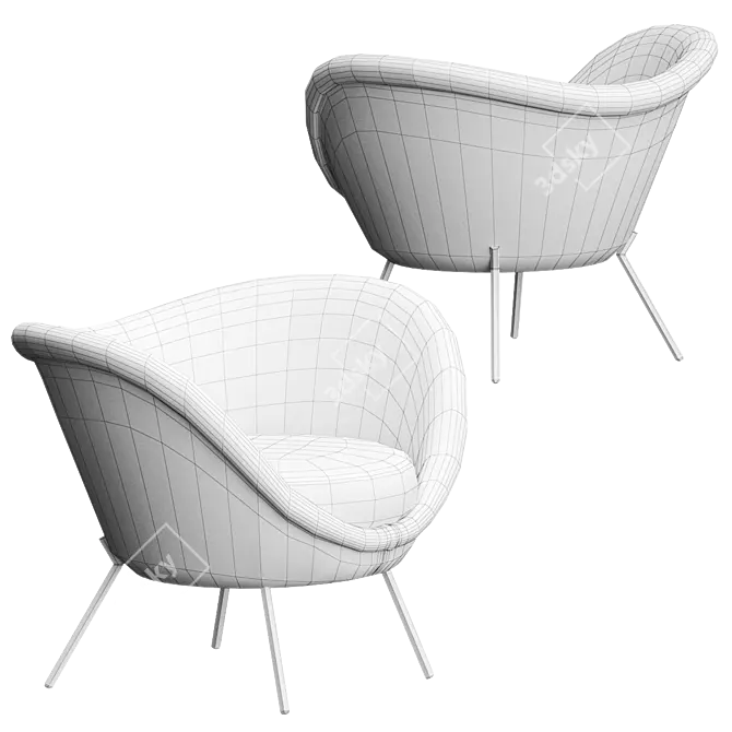 Sleek Modern D.154.2 Chair 3D model image 6