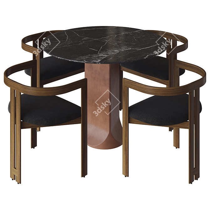 Elegant Pigreco Chair & Togrul Table: Tacchini's Finest 3D model image 2