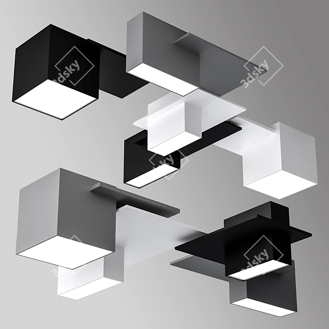 Geometric LED Ceiling Lights: Jules (Set of 5) 3D model image 1