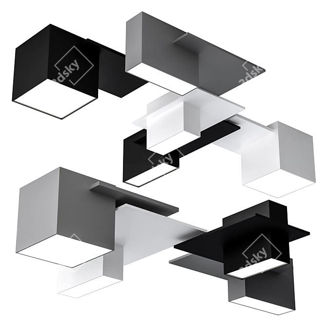 Geometric LED Ceiling Lights: Jules (Set of 5) 3D model image 5