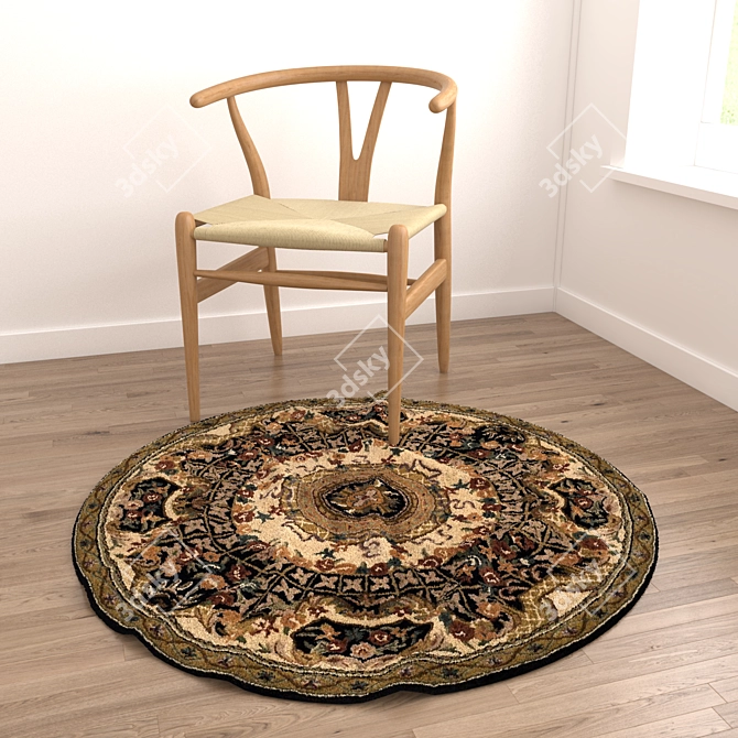 Versatile Round Rugs Set 3D model image 2