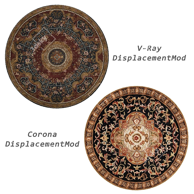 Versatile Round Rugs Set 3D model image 3