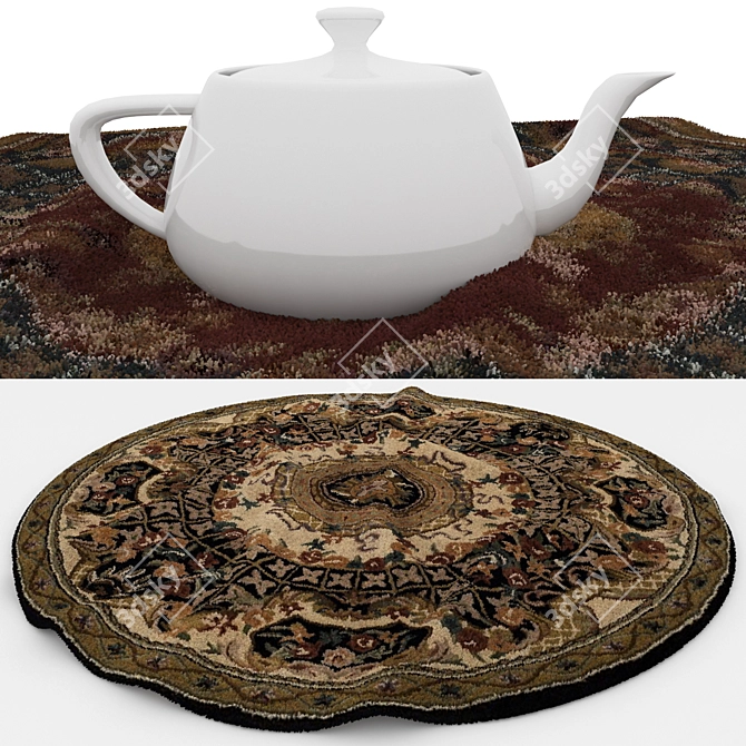 Versatile Round Rugs Set 3D model image 4