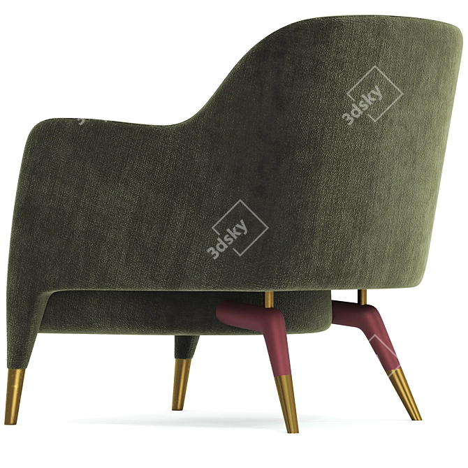 Sleek Molteni Armchair: Modern Design 3D model image 3