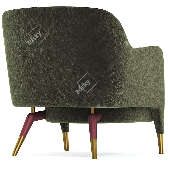 Sleek Molteni Armchair: Modern Design 3D model image 4