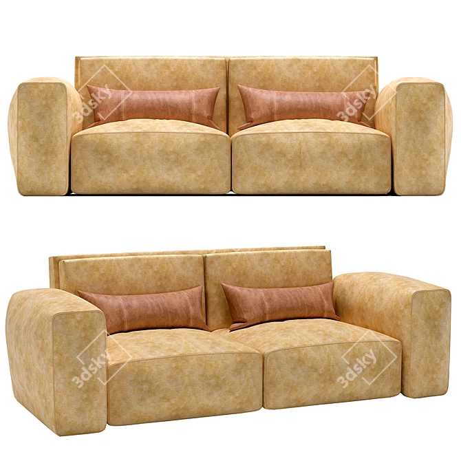 Elegant Porter Sofa: Polys 296,854, Verts 297,114 3D model image 1