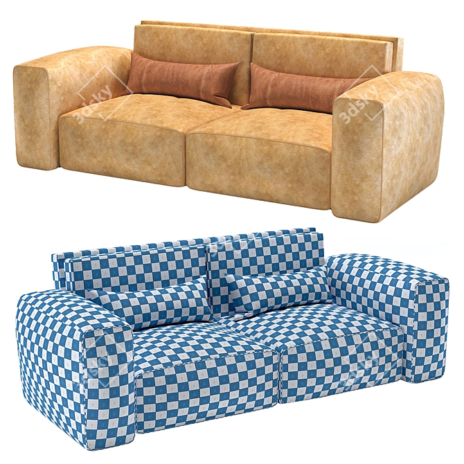 Elegant Porter Sofa: Polys 296,854, Verts 297,114 3D model image 3