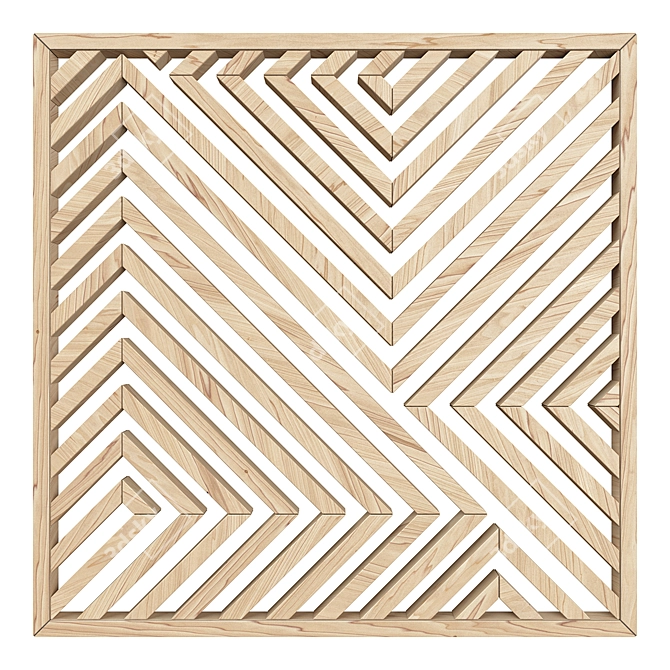 Modern Geometric Wood Wall Art 3D model image 2