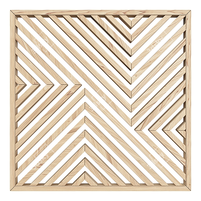 Modern Geometric Wood Wall Art 3D model image 3