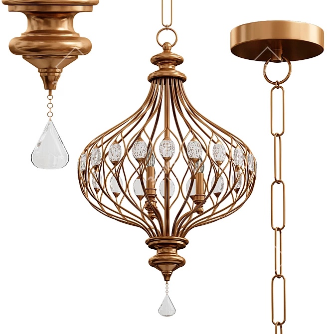 Elegant Sabina Pendant Light 3D model image 1