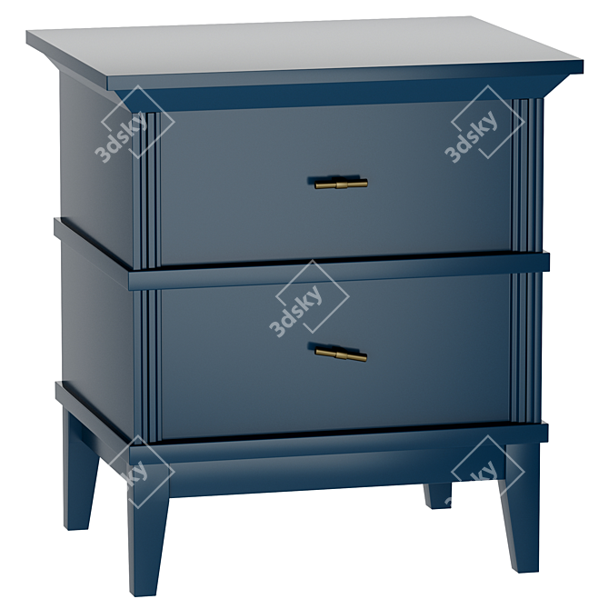 Manhattan Grey-Blue Bedside Table 3D model image 1