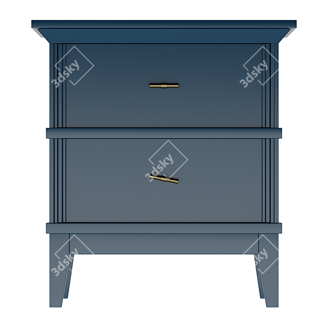 Manhattan Grey-Blue Bedside Table 3D model image 2