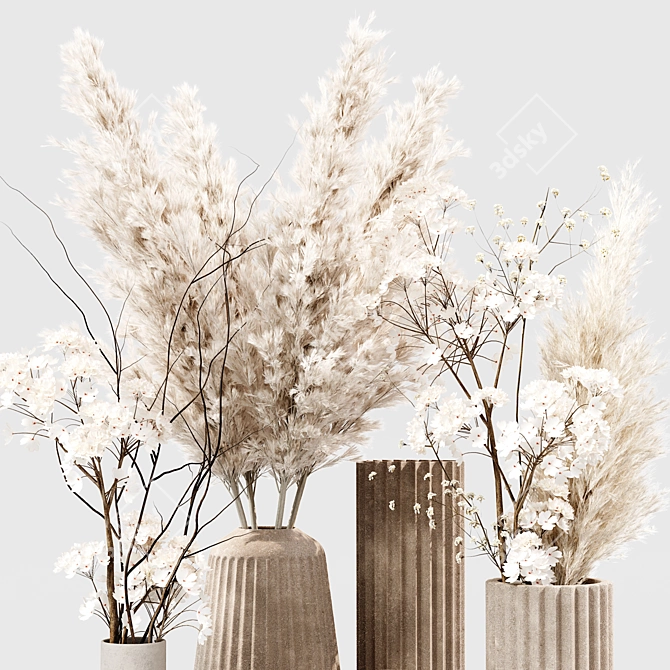 Botanical Bliss: Premium Indoor Plant Bouquet 3D model image 2