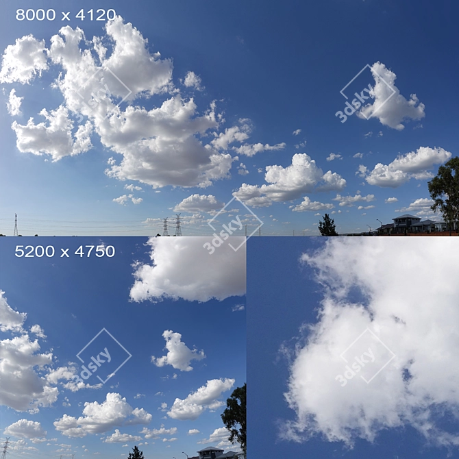 Blue Sky Panorama: 8K & 5K 3D model image 1