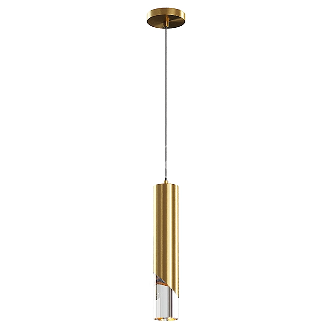 Elegant Brass Pendant Light: Lampatron TEX B 3D model image 2