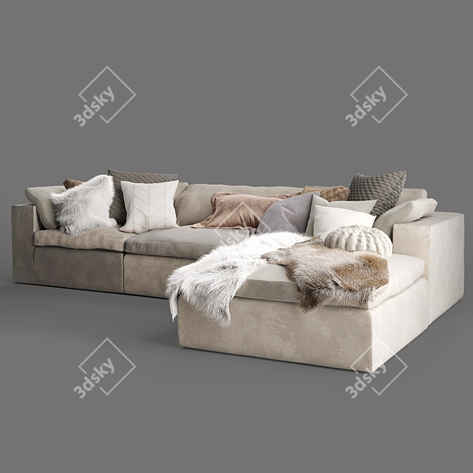 Luxury Mateo 4PC Sofa Set 3D model image 2