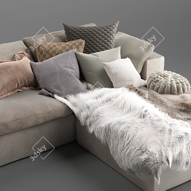 Luxury Mateo 4PC Sofa Set 3D model image 3