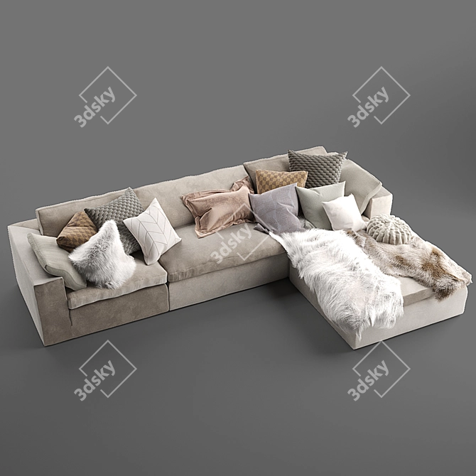 Luxury Mateo 4PC Sofa Set 3D model image 5