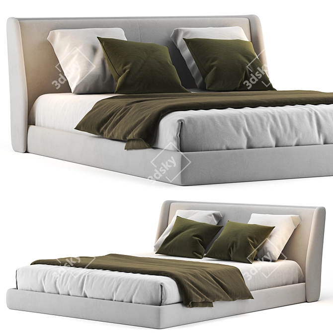 Natuzzi Spencer Bed: Modern Elegance for Style and Comfort 3D model image 2