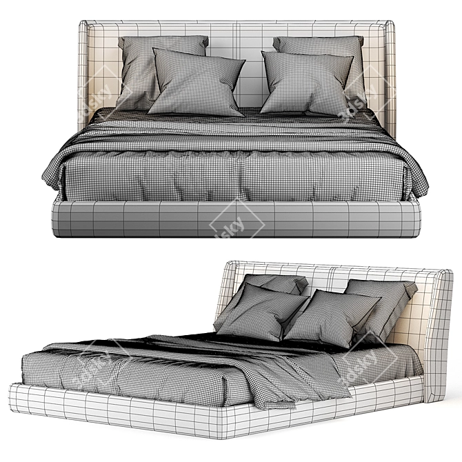 Natuzzi Spencer Bed: Modern Elegance for Style and Comfort 3D model image 3