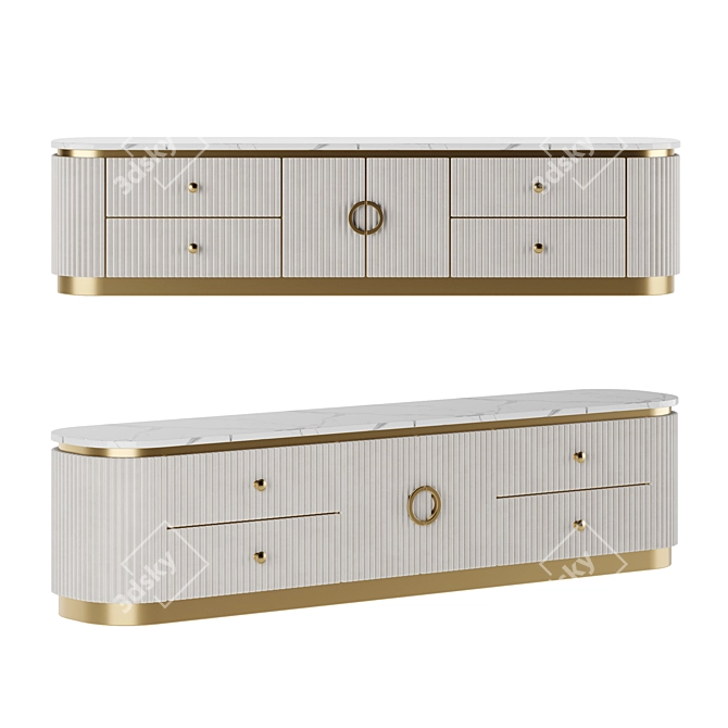 Modern White Sideboard Chest of Drawers 3D model image 1