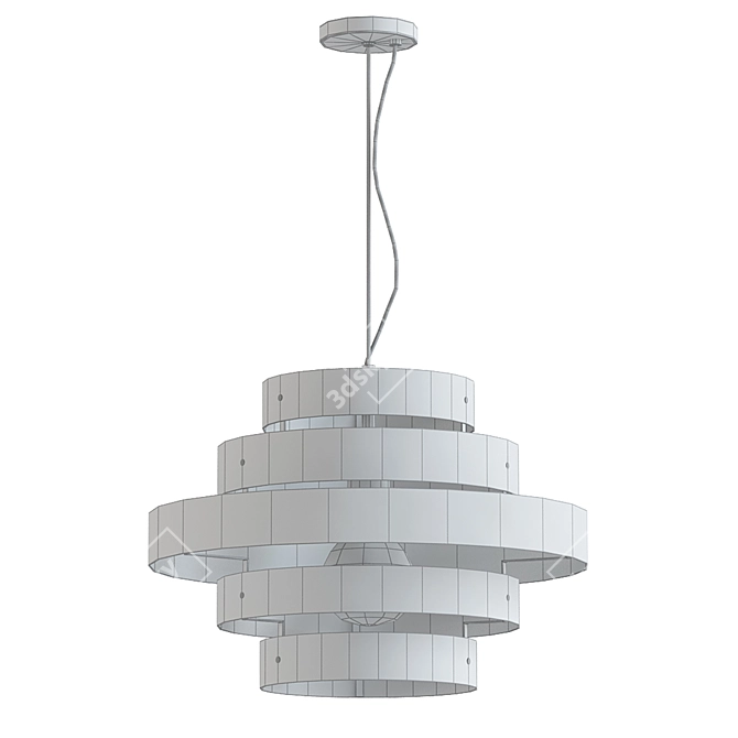 Blagoon 5-Ring Pendant: Modern and Elegant 3D model image 2