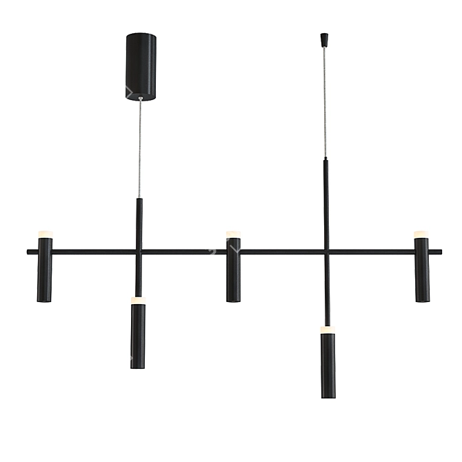 Modern Black LED Pendant Light 3D model image 1