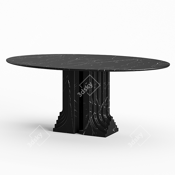 Modern Italian Marble Dining Table 3D model image 3