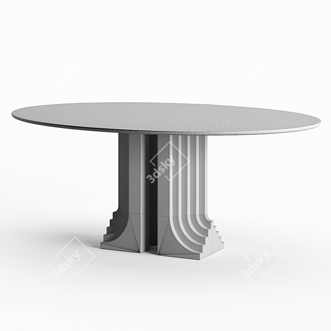 Modern Italian Marble Dining Table 3D model image 4