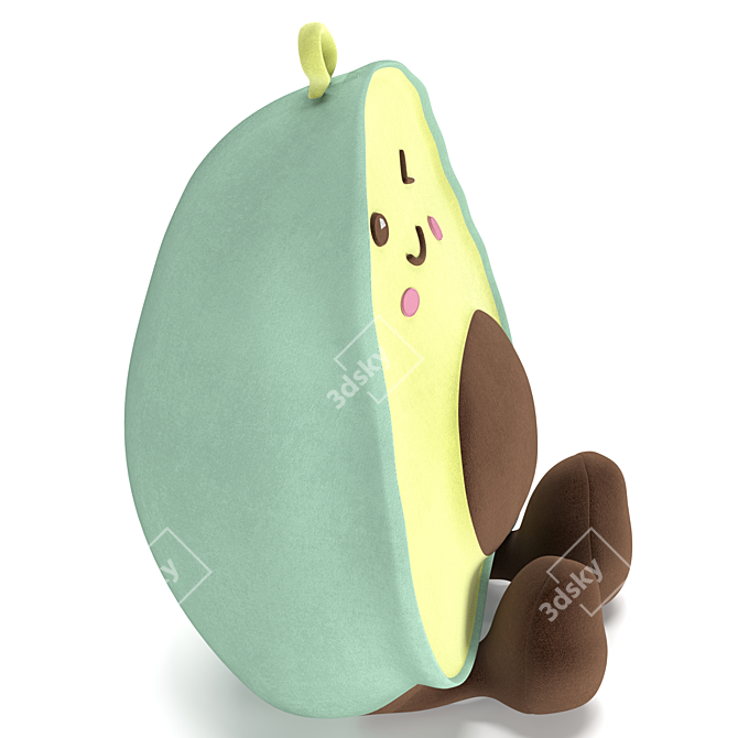 Snuggly Avocado Plush Toy: Soft and Huggable 3D model image 2