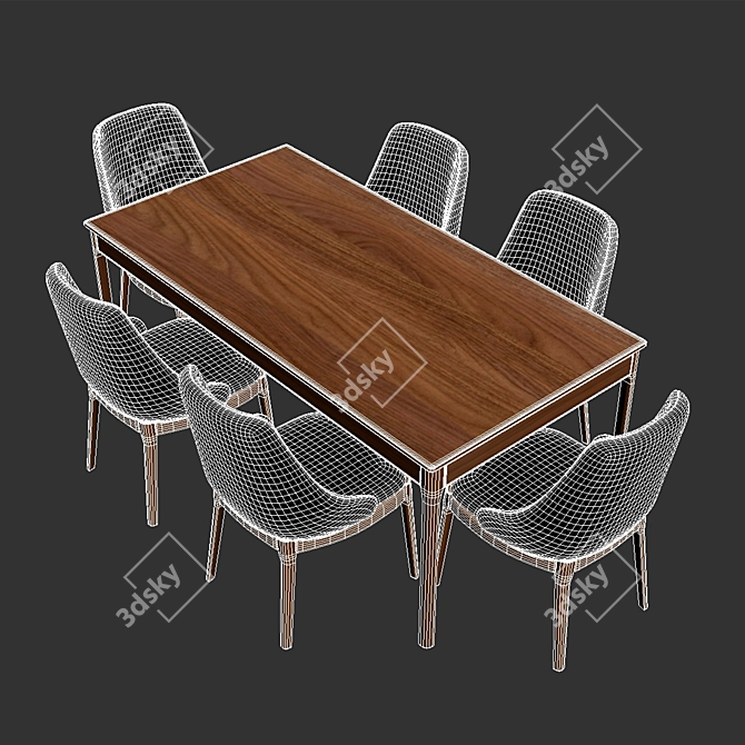 Modern Lounge Dining Set: Table & Fasmino Chairs 3D model image 2