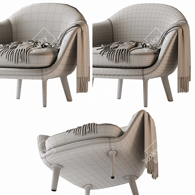 Sum Accent Armchair: Modern Elegance in 3D 3D model image 7