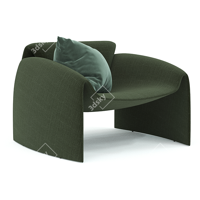 Elegant Fabric Armchair: Le Club 3D model image 2