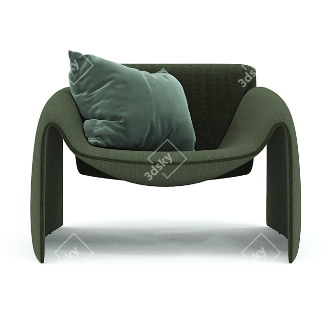 Elegant Fabric Armchair: Le Club 3D model image 3