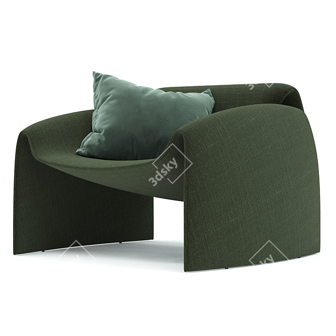 Elegant Fabric Armchair: Le Club 3D model image 5