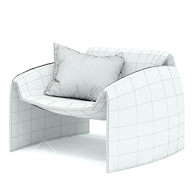Elegant Fabric Armchair: Le Club 3D model image 6