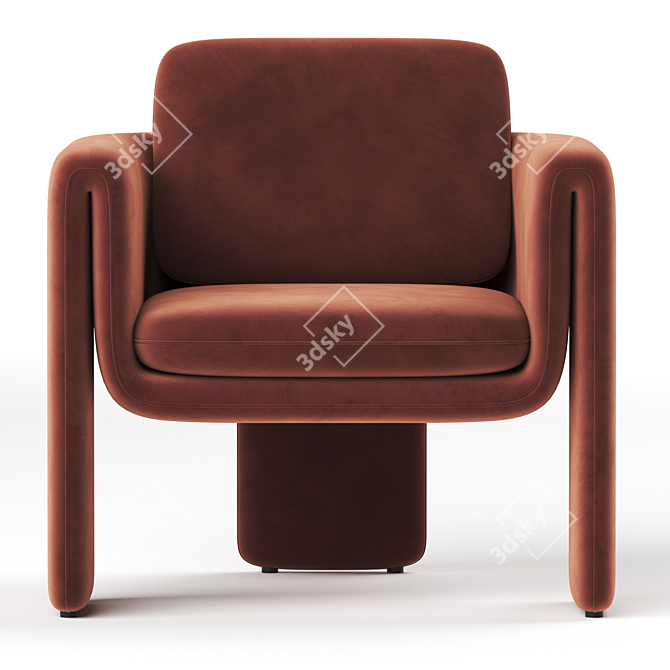 Henna_2017 Armchair: Stylish & Comfortable 3D model image 2