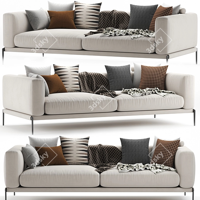 Flexform Romeo 3-Seater Sofa 3D model image 1