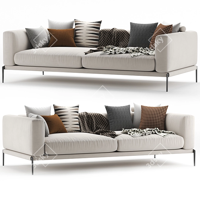 Flexform Romeo 3-Seater Sofa 3D model image 2