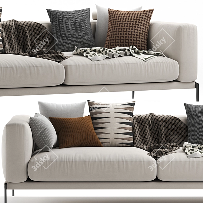 Flexform Romeo 3-Seater Sofa 3D model image 3