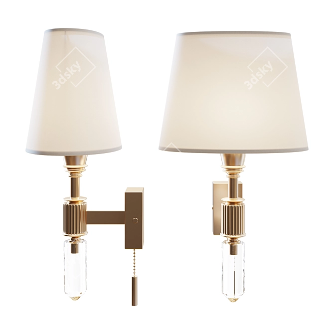 Elegant White Wall Lamp 3D model image 1