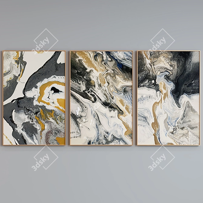 Modern Abstract Picture Frame Set 3D model image 4