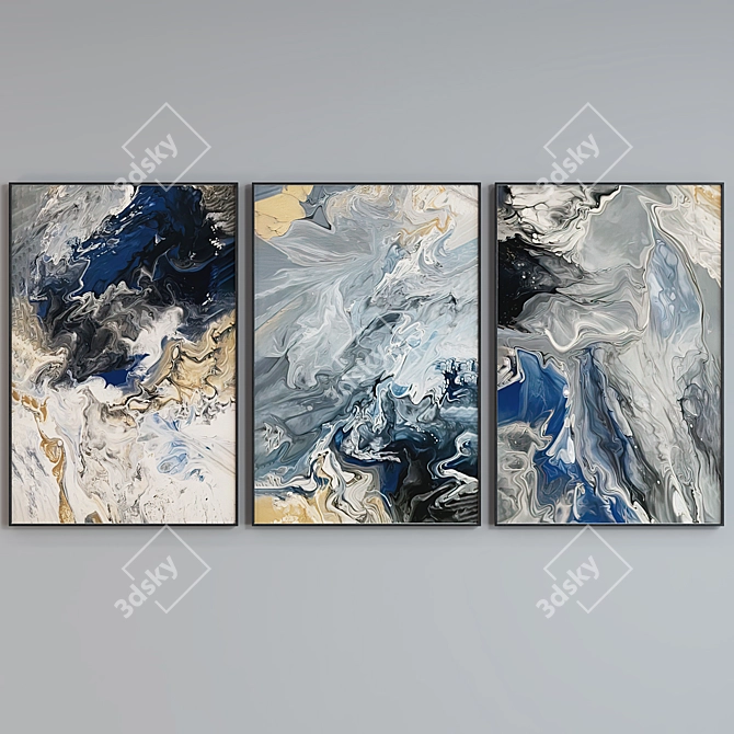 Modern Abstract Picture Frame Set 3D model image 4