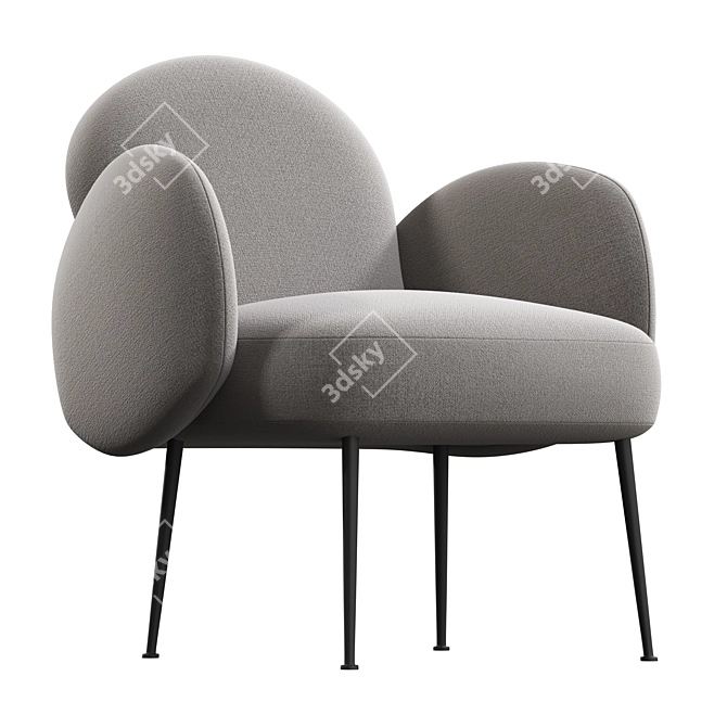 Bonnie Velvet Accent Armchair: Elegant & Comfortable 3D model image 1